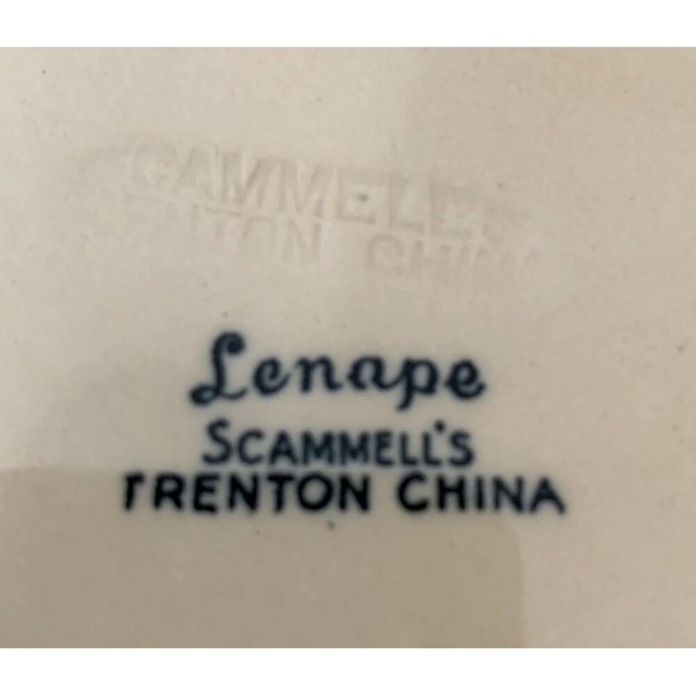 Lenape Scammell's China Soup/Pasta Bowl Restaurant Ware Desert Tan Red Stripe 9"